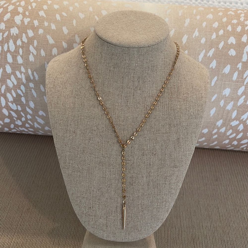 Bauble Bar gold necklace with Bauble Bar pouch! Never worn!